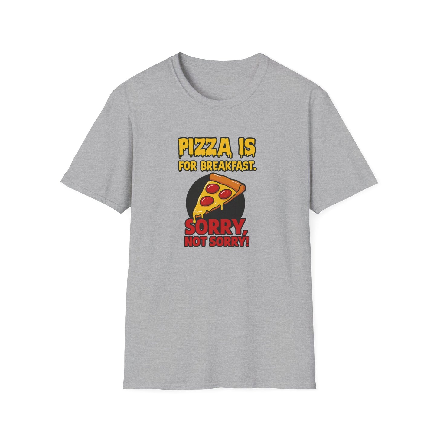Pizza Breakfast Humor Unisex T-Shirt, Funny Foodie Gift, Pizza Lovers Tee, Casual Wear