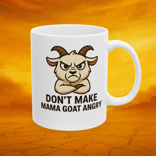 Funny Ceramic Mug - Donβt Make Mama Angry, Gift for Moms, Coffee Lover Gift, Cute Animal Mug, Humorous Kitchen Decor