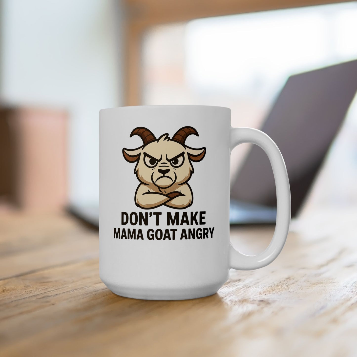 Funny Ceramic Mug - Don’t Make Mama Angry, Gift for Moms, Coffee Lover Gift, Cute Animal Mug, Humorous Kitchen Decor