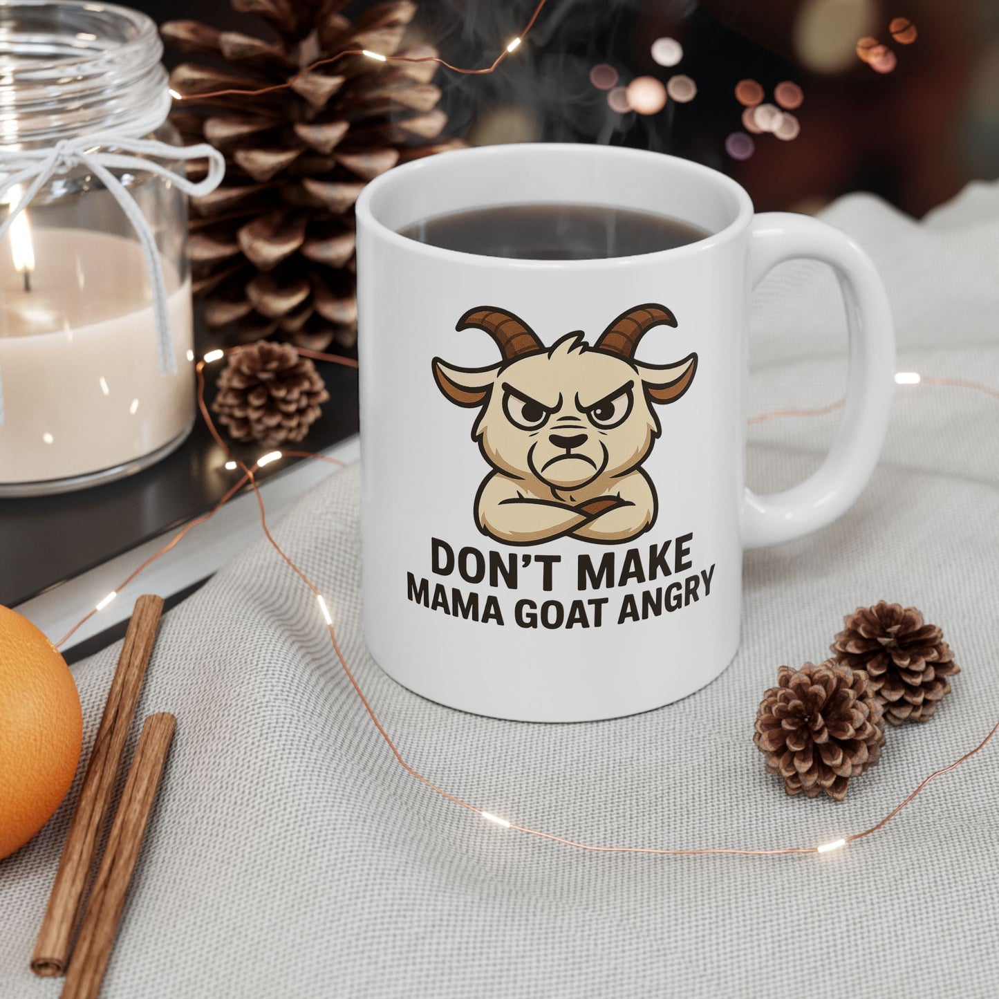 Funny Ceramic Mug - Don’t Make Mama Angry, Gift for Moms, Coffee Lover Gift, Cute Animal Mug, Humorous Kitchen Decor