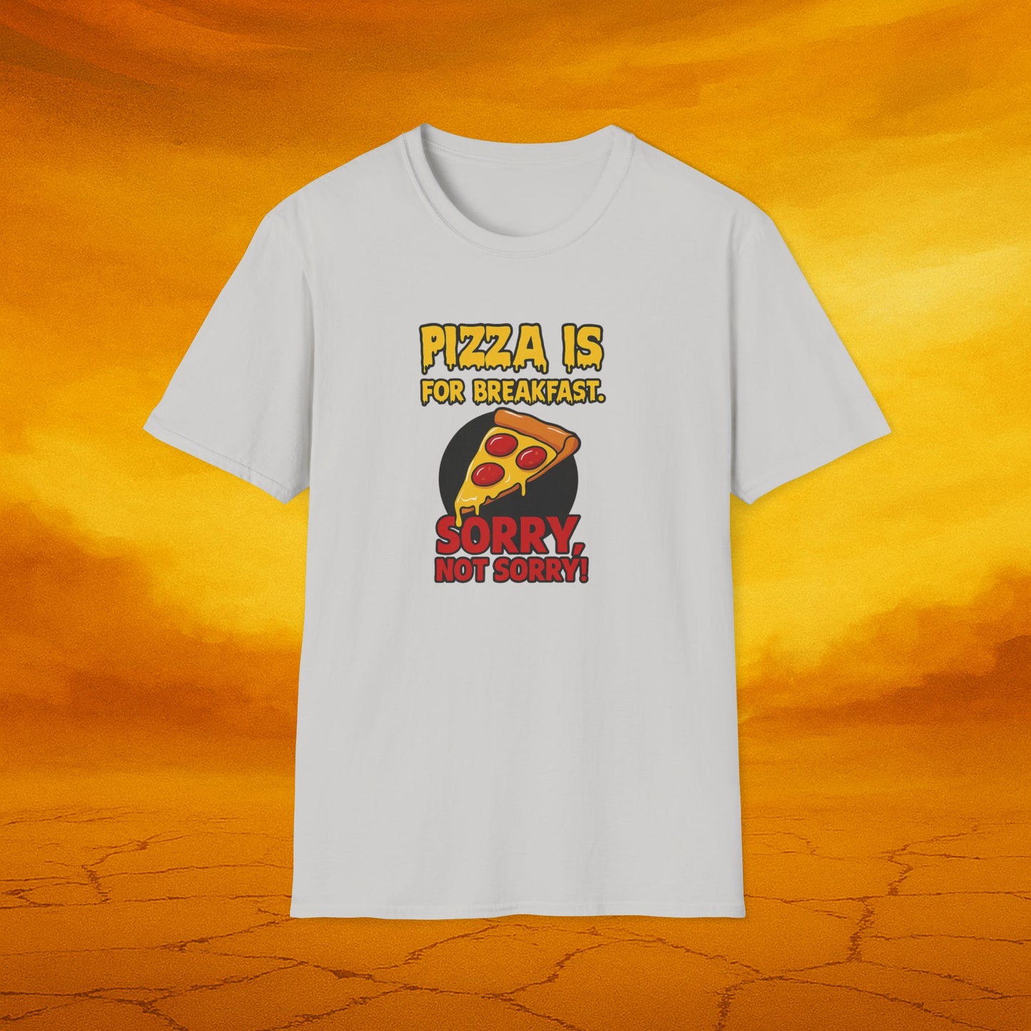 Pizza Breakfast Humor Unisex T-Shirt, Funny Foodie Gift, Pizza Lovers Tee, Casual Wear