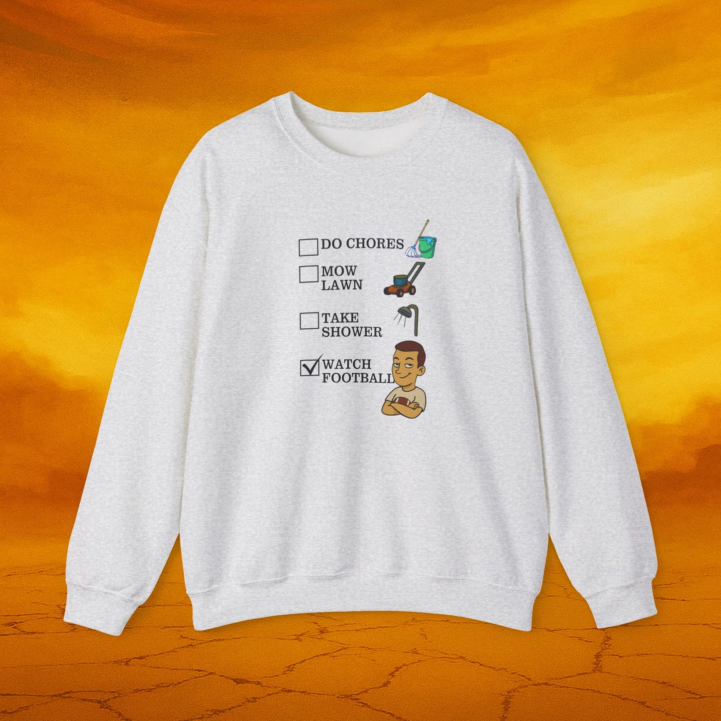 Football Fan Crewneck Sweatshirt, Funny Gift for Him, Unisex Casual Wear, Cozy Relaxation Top, Great for Game Days