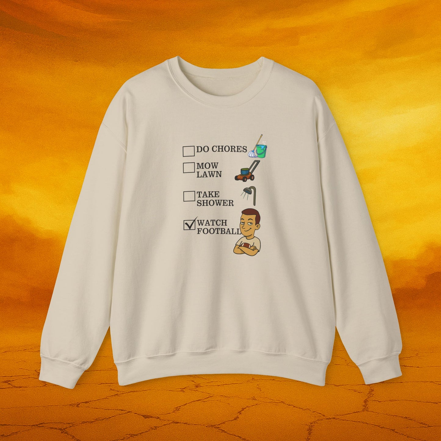 Football Fan Crewneck Sweatshirt, Funny Gift for Him, Unisex Casual Wear, Cozy Relaxation Top, Great for Game Days