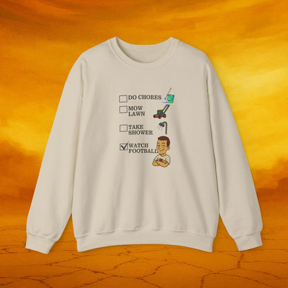 Football Fan Crewneck Sweatshirt, Funny Gift for Him, Unisex Casual Wear, Cozy Relaxation Top, Great for Game Days