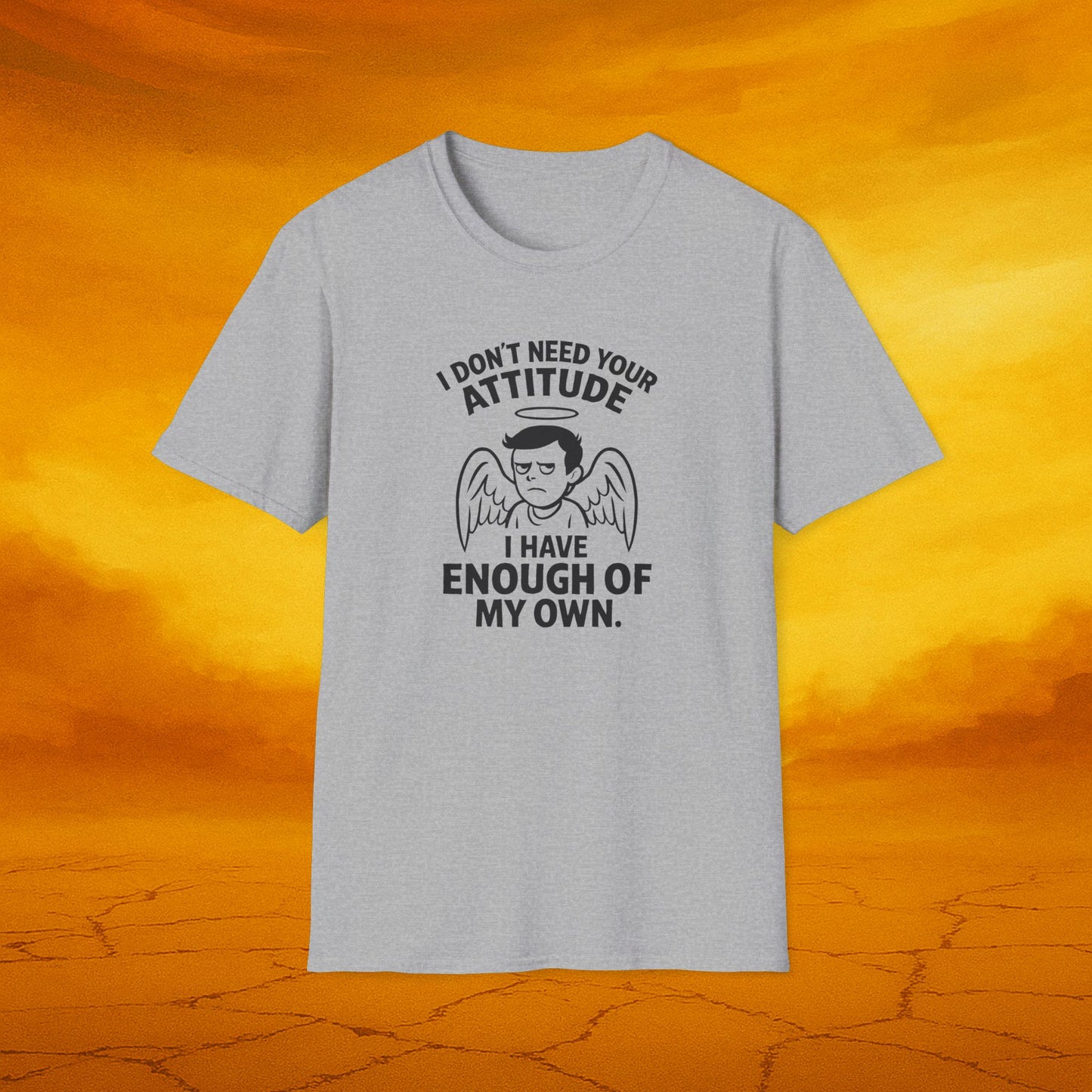 Funny Angel Attitude T-Shirt, Unisex Graphic Tee, Casual Gift, Humor Shirt, Birthday Gift, Everyday Wear