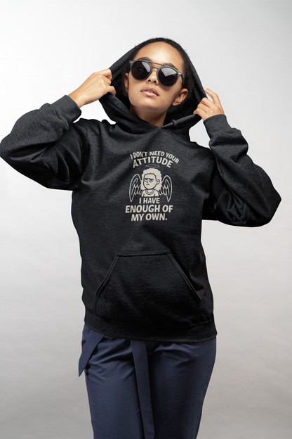 I dont need your attitude Hoodie, Unisex Humor Sweatshirt, Funny Gift for Friends, Attitude Apparel, Casual Cool Wear