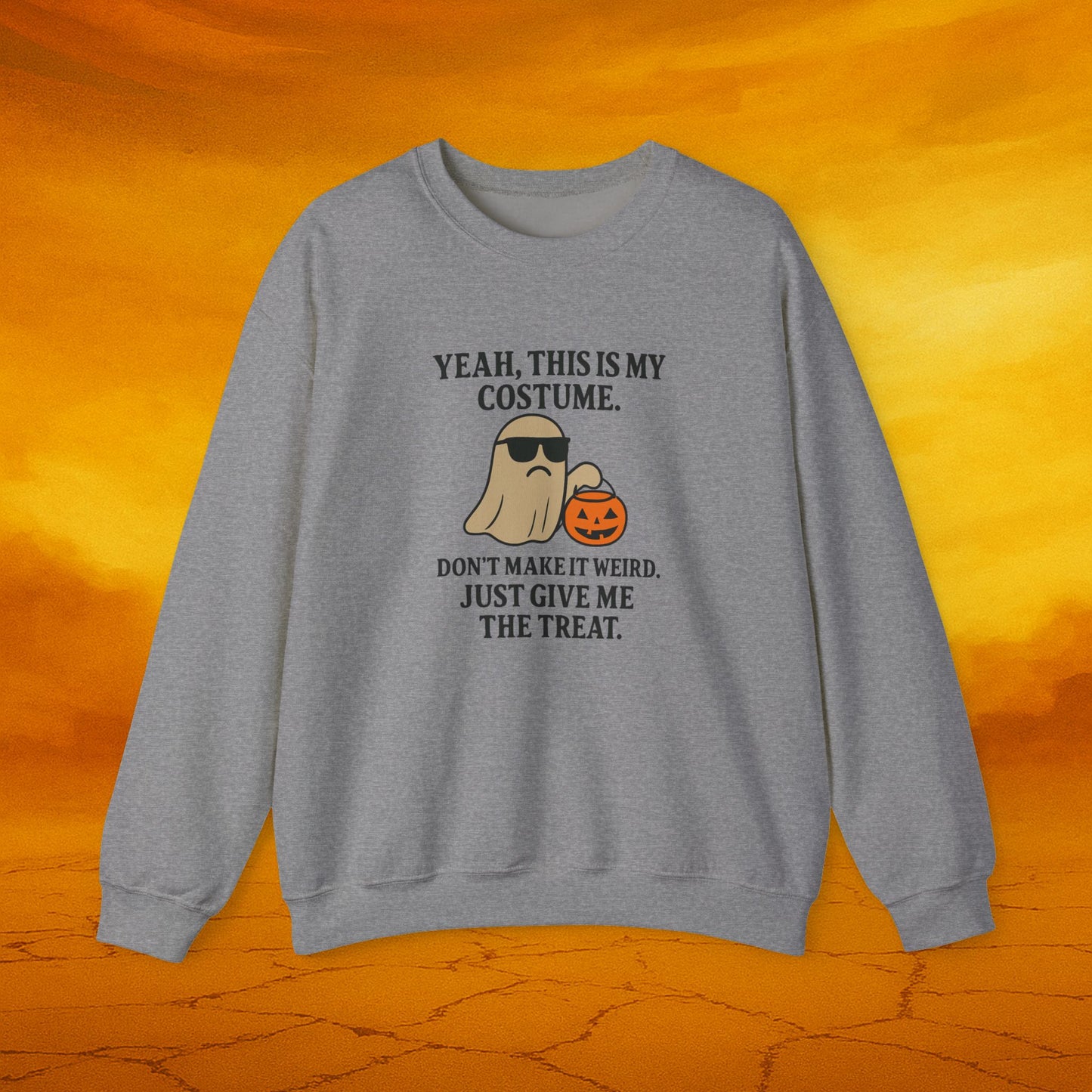 Funny Halloween Sweatshirt, Unisex Costume Crewneck, Spooky Season Apparel, Perfect for Trick or Treat, Fall Fashion
