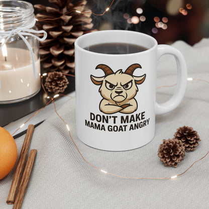 Funny Ceramic Mug - Don’t Make Mama Angry, Gift for Moms, Coffee Lover Gift, Cute Animal Mug, Humorous Kitchen Decor