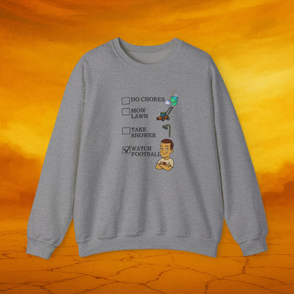 Football Fan Crewneck Sweatshirt, Funny Gift for Him, Unisex Casual Wear, Cozy Relaxation Top, Great for Game Days