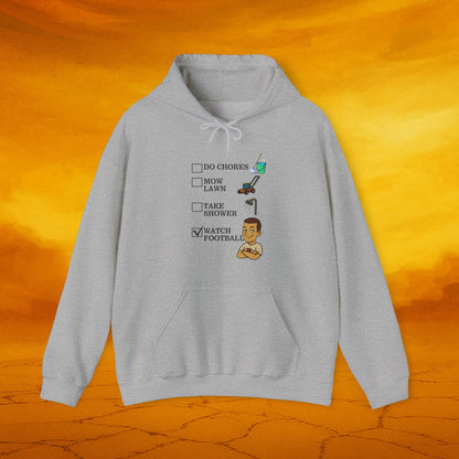 Funny Checklists Hoodie for Men and Women, Cozy Hooded Sweatshirt, Perfect Gift for Football Lovers, Casual Wear, Unique Hoodie