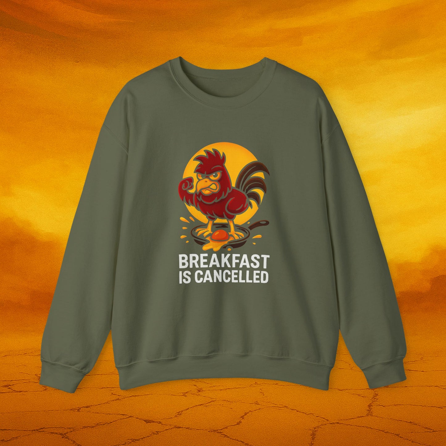 Breakfast Is Canceled Rooster Sweatshirt, Cozy Unisex Sweatshirt, Funny Gift, Chicken Lover Apparel, Casual Wear, Humor Clothing