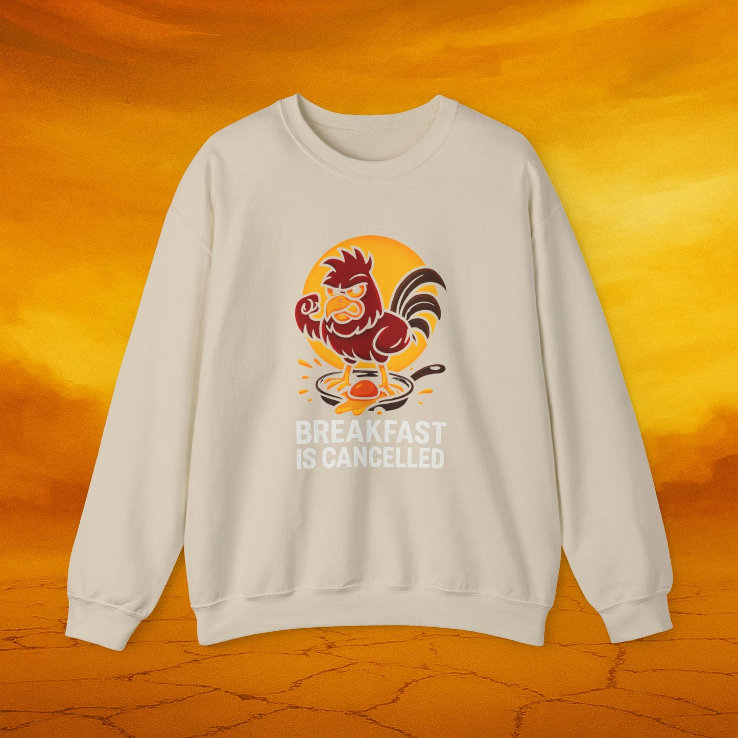 Breakfast Is Canceled Rooster Sweatshirt, Cozy Unisex Sweatshirt, Funny Gift, Chicken Lover Apparel, Casual Wear, Humor Clothing